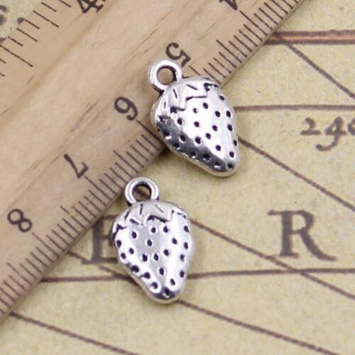 15pcs Charms Fruit Strawberry 17x10mm Tibetan Pendants Antique Jewelry Making DIY Handmade Craft For Bracelet Necklace