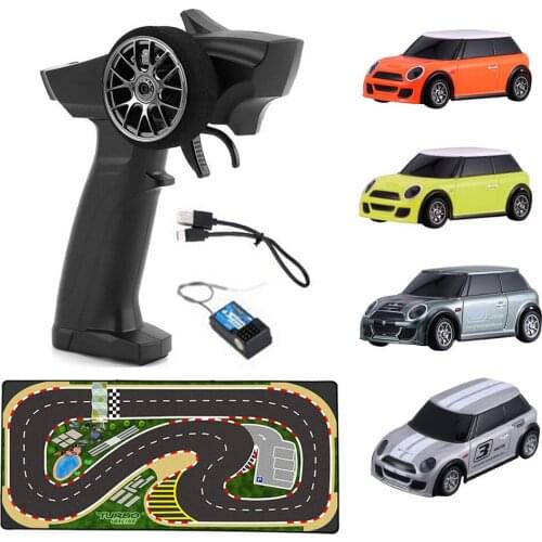 Turbo Racing 1:76 RC Car Mini Full Proportional Electric Race RTR Car Kit 2.4Ghz Desktop Mini RC Car P31 RemoteControl Kids Gift