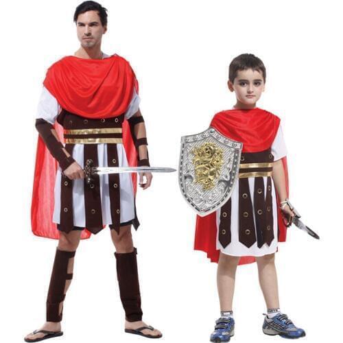 Umorden Fantasia Ancient Greek Roman Warrior Costumes Spartan Gladiator Soldier Costume for Men Boys Halloween Purim Fancy Dress