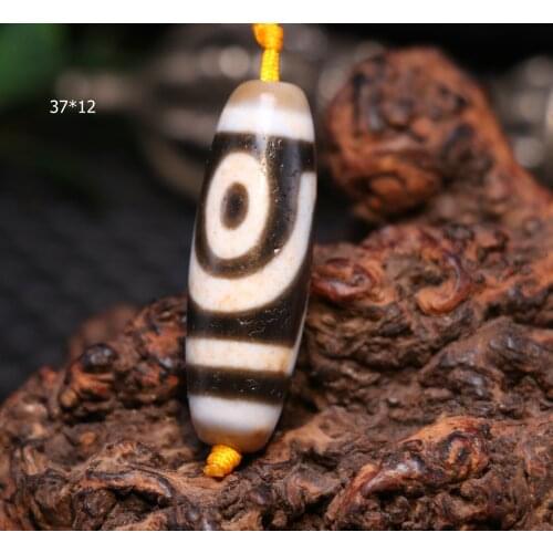 UPD0320C18 Magic Tibetan Old Oily Agate Cinnabar Dots 2 Eye Love Symbolize dZi Bead Amulet LKbrother Top Quality
