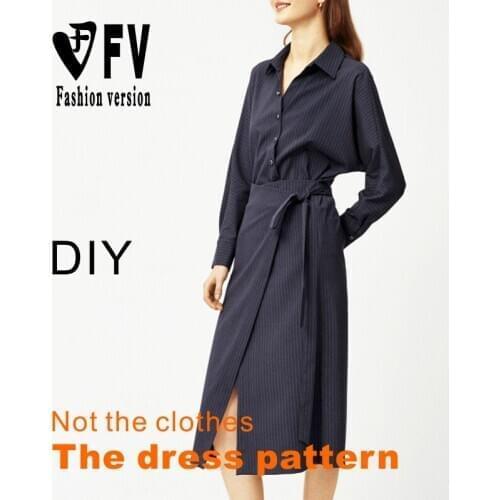 Shirt skirt pattern womens clothing striped dress garment sewing diagram structure design drawing BLQ-537