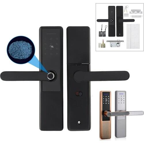 Fingerprint Door Lock Handle Set Home Office Smart Touch Password Biometric Digital Security Fingerprint Lock With Keys Cards