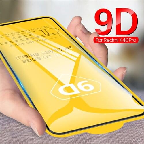 9D Screen Protector Glass on Redmi K40 pro K40Pro Plus Full Cover Tempered Glass for Xiaomi Redmi k30 k 30 Pro