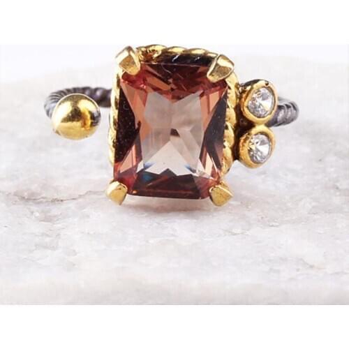 Women Color Changing Sultanite Handmade 925 Silver Gold Plated Ring, Handmade Unique Design Cushion Cut Sultanite Women