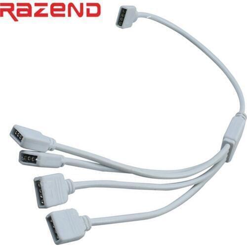1 To 2 3 4 Way 4 Pin RGB Led Connector with Cable RGB led strip Splitter plug Adapter