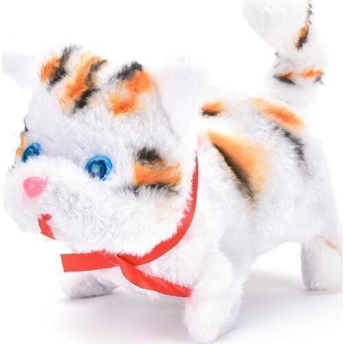 1Pcs Electric Cat Sound Walking Cute Plush Children Kids Educational Toy Free Shipping Wholesale Random color