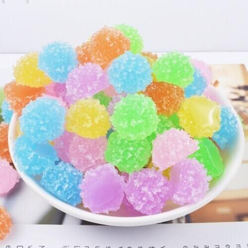 15pcs 15mm Cute Soft Round Shape Candy Charms for DIY Girl Hair Pin Hair Clips Accessories Jewelry Making