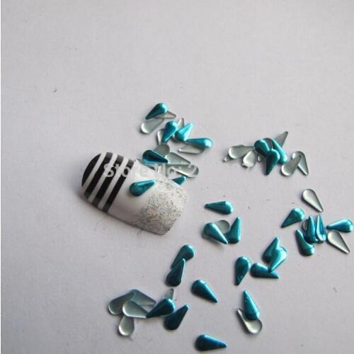 200pcs Cute S-111 3*6mm Nail Art Light Blue Drop Shape Metal Stud Nail Art Decoration