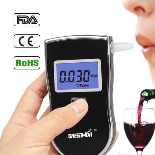 2019 Free shipping Professional Police Digital Breath Alcohol Tester Breathalyzer AT818 Dropshipping TESTER FOR DRIVING