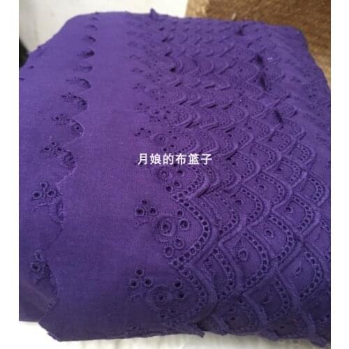 3 Meters Purple DIY hand patchwork cotton fabric lace cloth flower embroidery lace 6cm