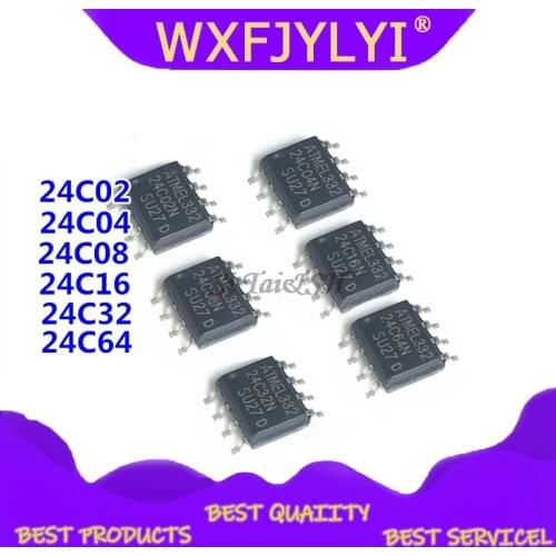 60pcs/lot New 24C02 24C04 24C08 24C16 24C32 24C64 SOP-8 EEPROM KIT 6value Each 10pcs