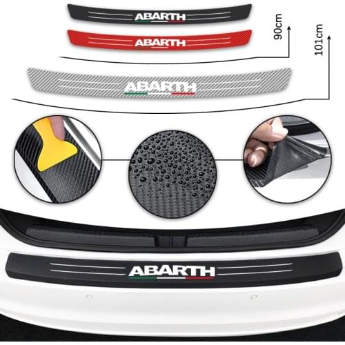 Car 3D Carbon Fiber Trunk Rear Bumper Anti-Kicked Scratch Protection Sticker For Fiat Abarth 500 Spider Coupe Panda Doblo Qubo