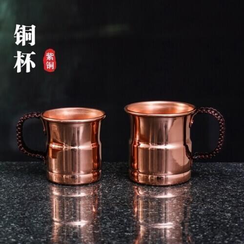 Pure copper handmade tea water cup hand thickened copper dining utensils individual mug beer coffee milk breakfast cup teacup