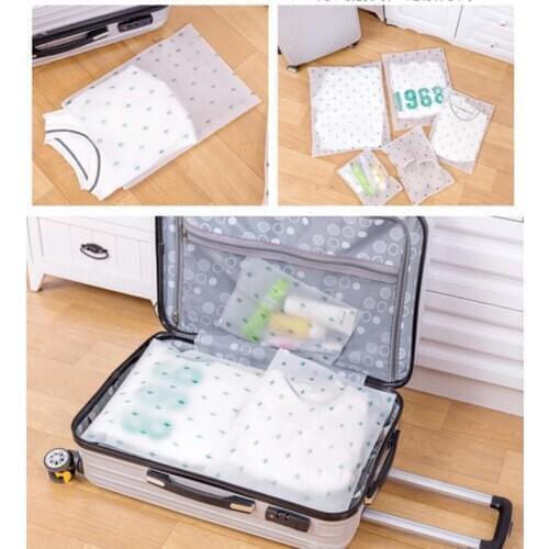 3pc Portable Travel Storage Bag Transparent Clothes Underwear Cosmetic Suitcase Plastic Zipper Lock dustproof sort dust Supplies