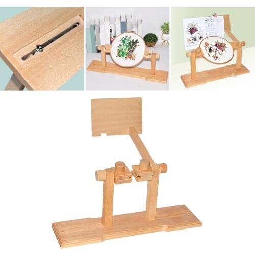 Hoop Wood Desktop Embroider 360 Degree Rotation Stand Cross Stitch Rack Embroidery Hoop Adjustable Tapestry Frame