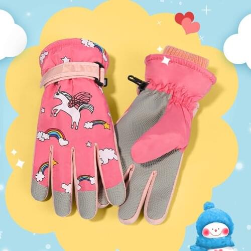 1Pairs Kids Winter Snow Gloves Mittens Boy Girls Waterproof Cold Weather Children Windproof Keep Warm Ski Gloves