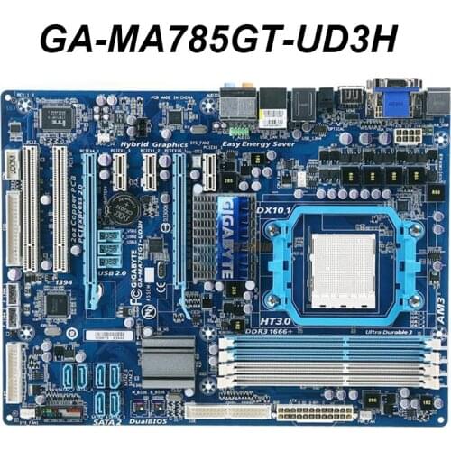For Gigabyte GA-MA785GT-UD3H Original Used Motherboard MA785GT-UD3H For AMD 785G Socket AM3 DDR3 Desktop Mainboard