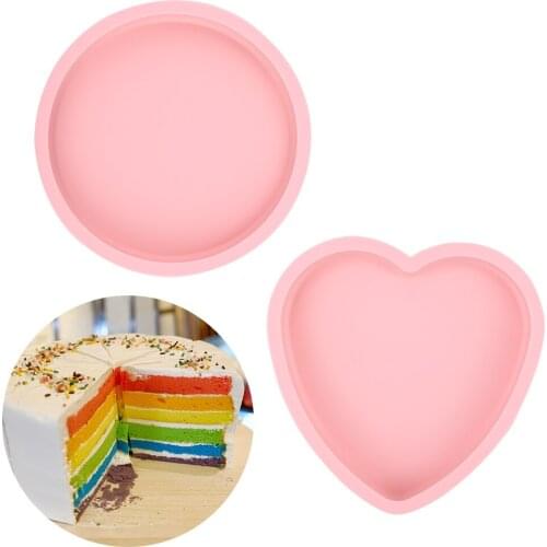6 Inch Silicone Layered Cake Heart Round Shape Mold Baking Pan Tools Non-stick