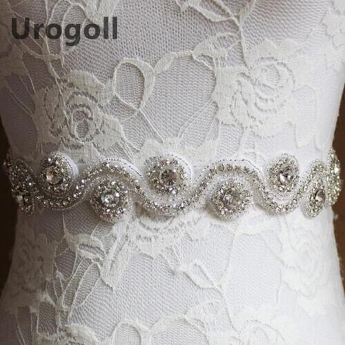 Hot Sale High-grade Manual Crystal Wedding Belt Bridal Sash Rhinestone Imitation Diamond Ruched Wedding Dress Belts Women Party