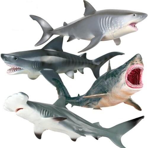 Classic Simulation Marine Life Underwater World Model Hollow White Shark Giant Tooth Shark Toy Childrens Birthday Gift