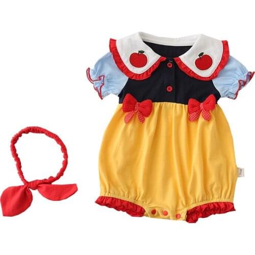 Menoea Toddler Baby Princess Rompers Summer Newborn Fairy Tale Party Style Cute Birthday Cartoons Costumes Bow Sweet Suits