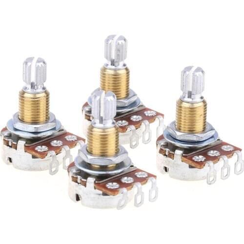 Musiclily Pro Brass Thread Mini Metric Sized Control Pots B500K Linear Taper Potentiometers for Guitar (Set of 4)