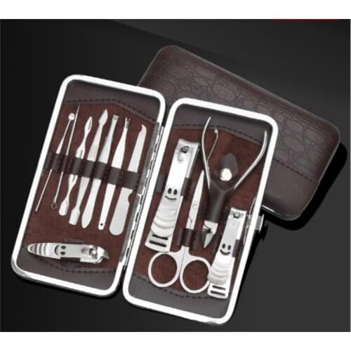 12pcs Manicure Set and kit Pedicure Scissor Tweezer Knife Ear pick Utility Nail Clipper Kit, Stainless steel Sets /by dhl 50sets