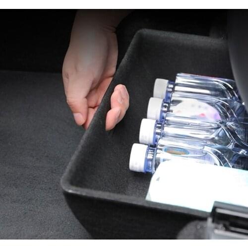For Model Y Anti-skid Under Seat Storage Tray Flocking ABS Organizer Car Interior Items Container