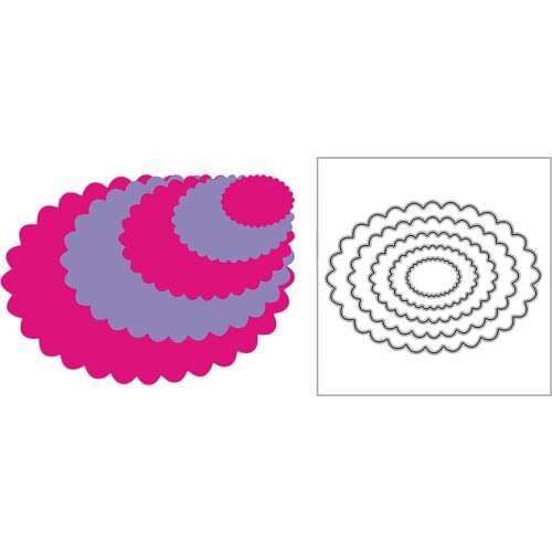 New Standard Scalloped Ovals Craft Embossing Mold 2021 Metal Cutting Dies for DIY Decor Scrapbooking Album Card Making No Stamps