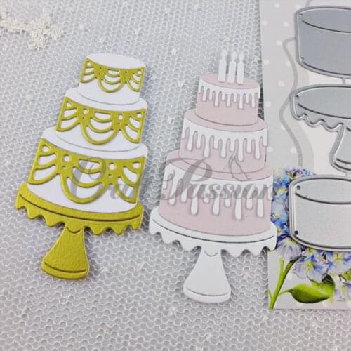 New Dies 3D Cutting Dies Birthday Cake Stencils Scrapbooking Embossing DIY Crafts Paper Cards Album Decor Metal Dies Cut