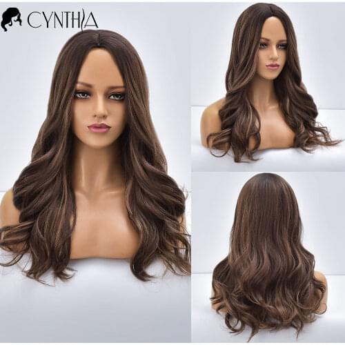 Long Wavy Black To Gold Ombre Daily Synthetic Wig For Black White Women Heat Resistant Natural Fake Hair Cosplay Blonde Wig