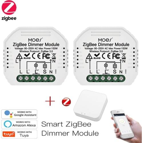 New Tuya Zigbee 3.0 Dimmer Smart Switch Module Controller 1 Way Remote Control Smart Light Switch Relay Google Assistant Alexa