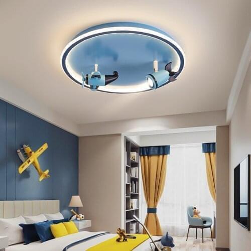 Childrens room ceiling lamp boy plane astronaut cartoon creative design room bedroom lamp eye protection LED lamp