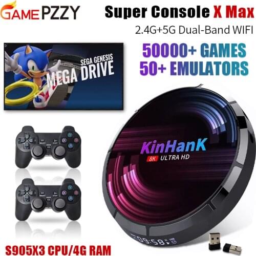 Retro Video Game Consoles Super Console X Max 4K HD Wifi With 50000+ Games For PS1/PSP/N64/SS Game Player TV Box