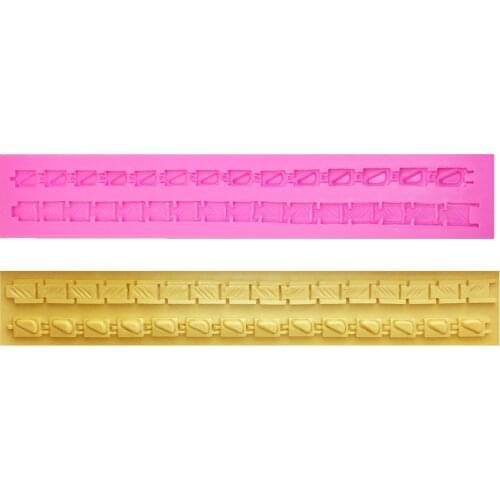 M925 Long Chain Shaped Silicone Mold Cake Decoration Fondant Cake 3D Mold Food Grade Silicone Mould
