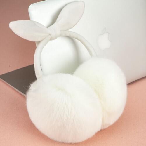Cute Faux Fur Headphones Bow Warm Winter Fur Headphones Solid Color Winter Headphones Foldable Fluffy Earmuffs Drop Shipping New
