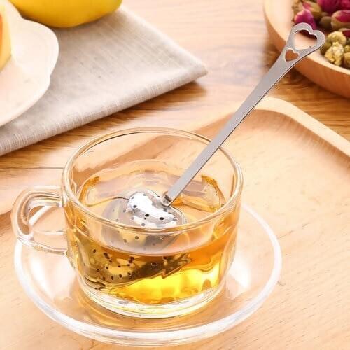 Stainless Steel Tea Infuser Steeper Heart Silver Color The Teapot 14cm(5 4/8") X 4cm(1 5/8"), 1 Piece