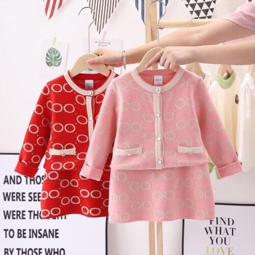 Girls' sweater coat and skirt suit boutique outfits fashion clothes toddler fall clothes clothes boutique clothing wholesale
