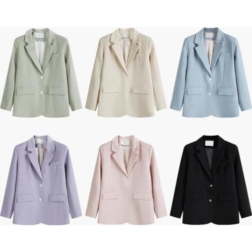 Loose Outerwear Women Suit Jacket Spring Autumn Female Jacket 2021 Elegant Chic Single-breasted Women Blazer Femme