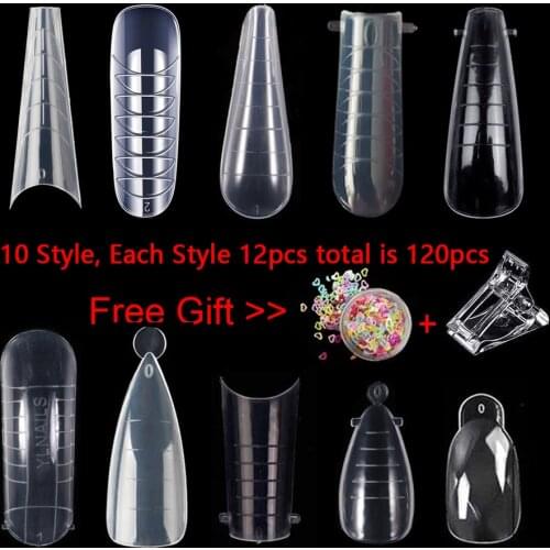 24Pcs Top Forms For Nail Quick Building Mold Nail System DIY Extension Molds For UV Gel Build Dual Forms