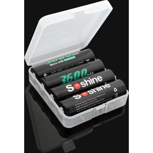 Soshine Hard Plastic Cover Holder For 18650 Battery Storage Protect Case 1 2 4 8 Slots Waterproof Batteries Organizers Box