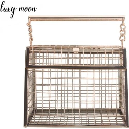 Unique Shaped Small Handbag Metal Hollow Ladies Clutch Bag Women Evening Party Purse ZD1812