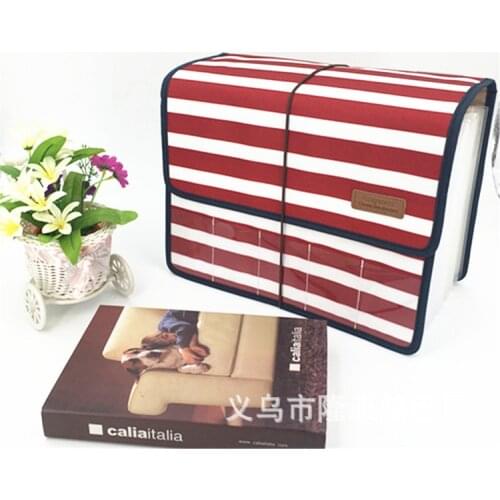 Large-capacity File 12 Pockets Portable Document Folder Accordion A4 File Folder Oxford Document Expandable Briefcase