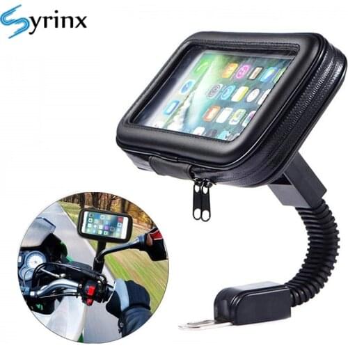 2021 Motorcycle Waterproof Case Rear View Mirror Mount Holder Stand Telephone Bike Holder Phone Bag Support Moto Bicycle Cover