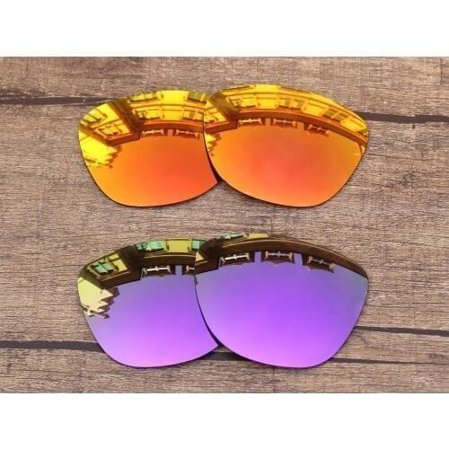 Vonxyz 2 Pairs Ruby Mirror & Violet Mirror Replacement Lenses for-Oakley Frogskins Frame