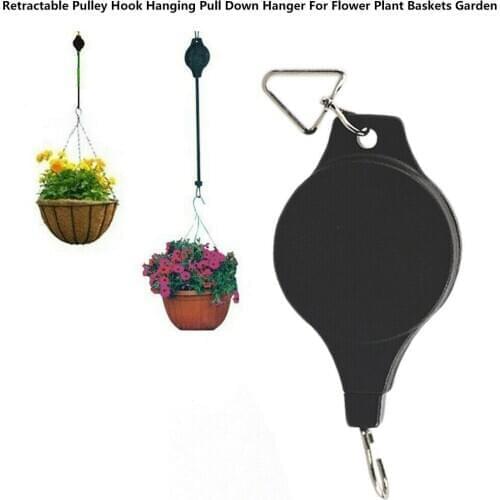 Retractable Pulley Hook Hanging Pull Down Hanger For Flower Plant Baskets Adjustable Tough Durable HG9791