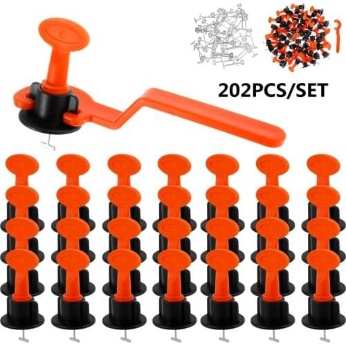 202pcs/sets Alignment Tile Leveling Wedges Tile Spacers System Flat Ceramic Leveler for Floor Wall Construction Tools Locator