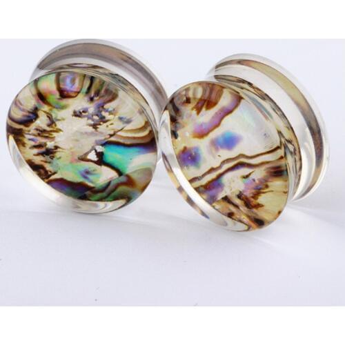 2PCS New Trendy Fashion Acrylic Punk Ear Plugs Tunnels Screw Fit Expansion Gauges Shell Paper Piercing Women Men Body Jewelry