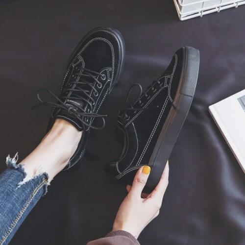 Women Shoes 2021 New Fashion Casual Suede Black Shoes Women Casual Breathable Color Classic Ladies Shoes Womens Sneakers Flats
