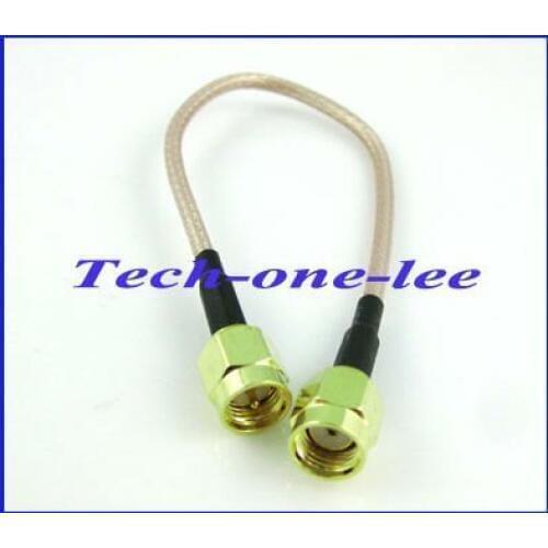 10pcs/lot RF Extension pigtail cable SMA male plug to RP SMA male goldplated connector Cable RG316 15cm free shipping